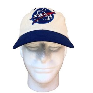 Get Real Gear NASA White Blue Embroidered Logo Adjustable Baseball Cap Youth